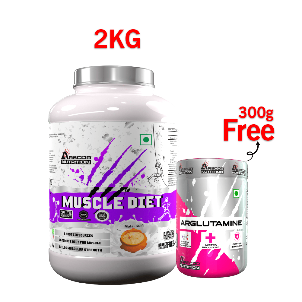 Muscle Diet – Lean Muscle Gainer Powder with Protein, Carbs & Creatine - Arscor Nutrition -